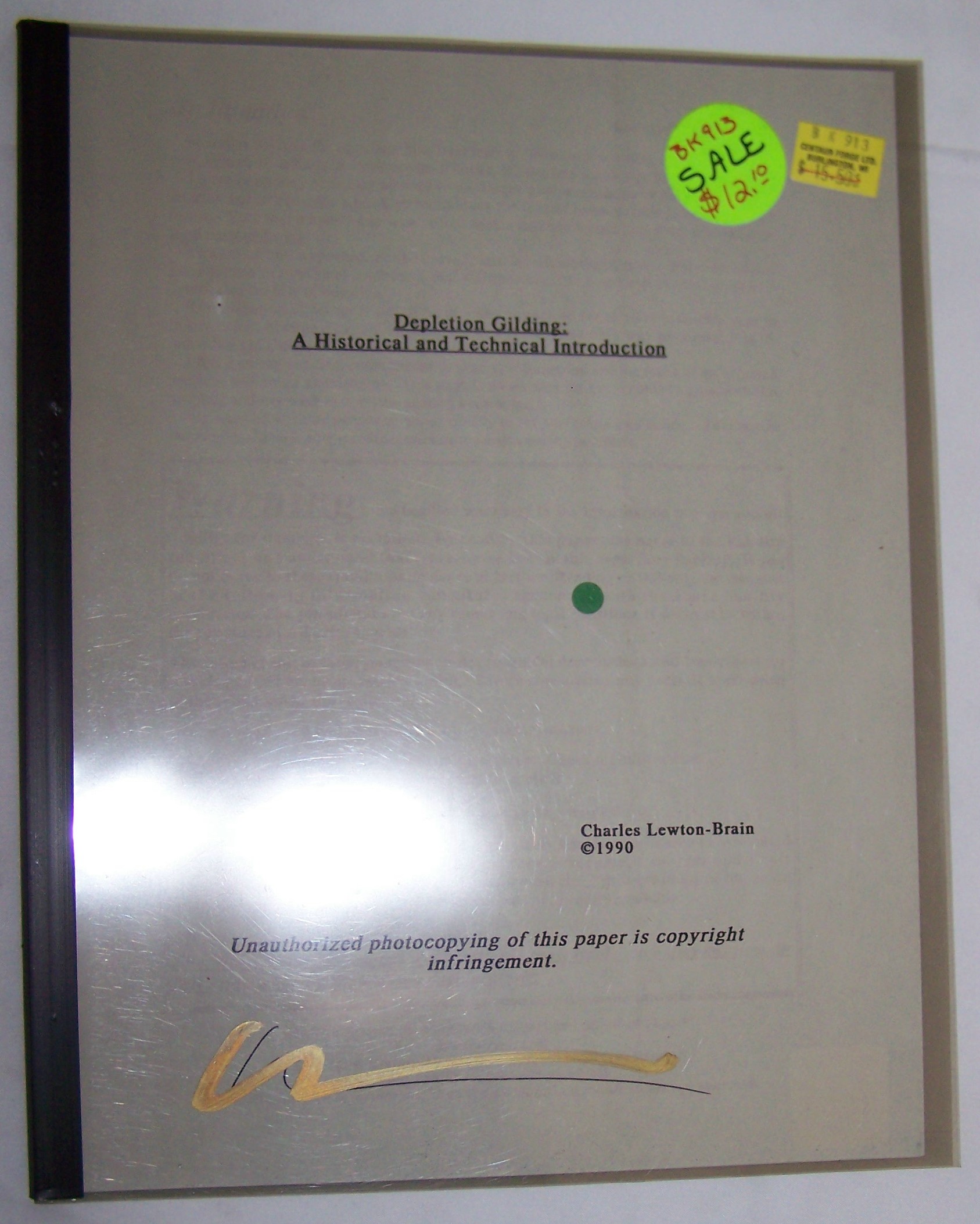 Depletion Gilding: A Historical and Technical Introduction